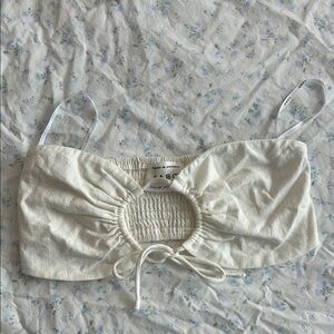 Sabo Skirt Cream Ruched Crop Top